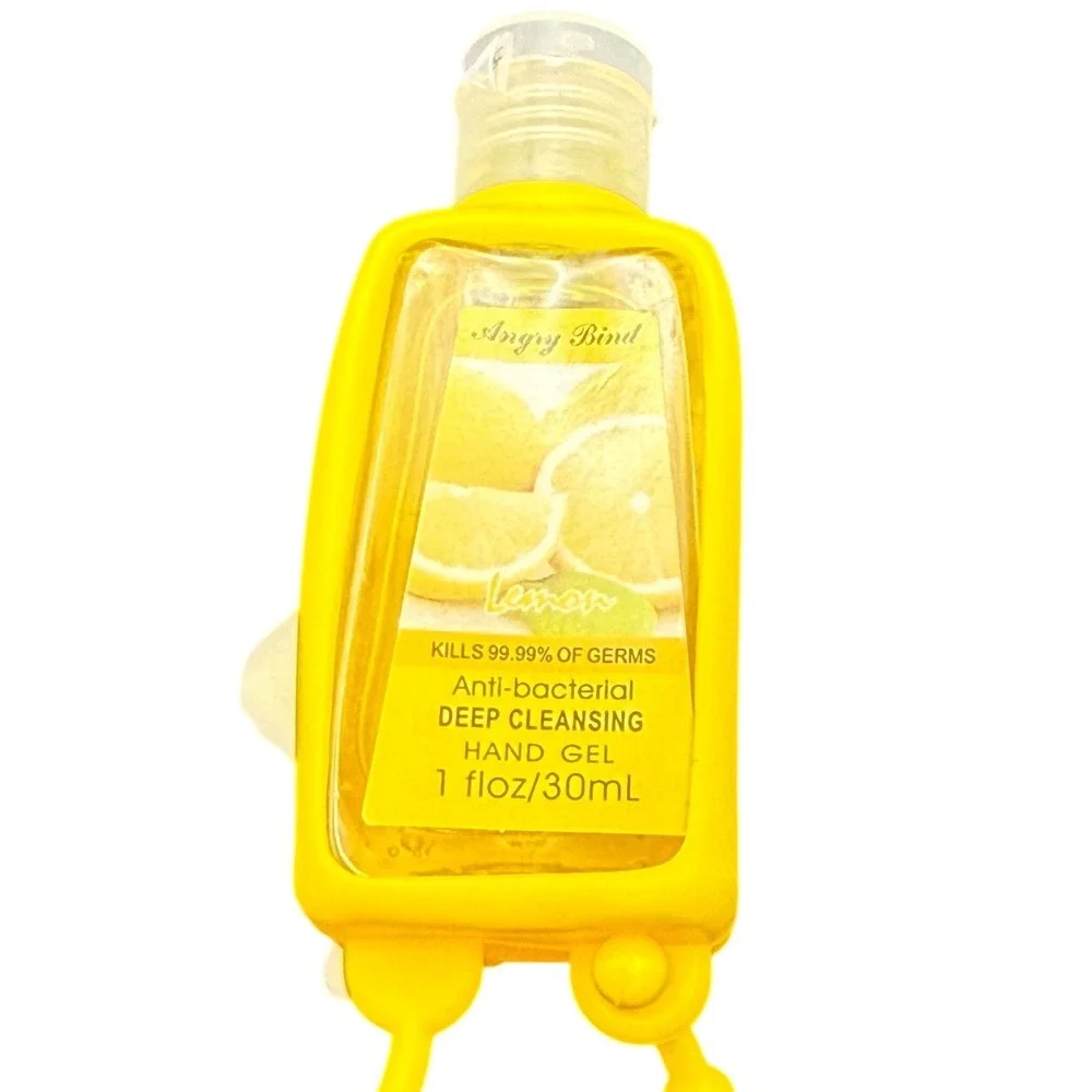 Lemon Antibacterial Hand Gel 1oz‎ Unicorn Silicone Holder Yellow